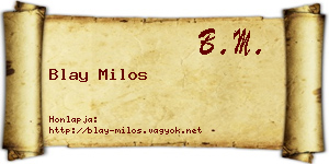 Blay Milos névjegykártya